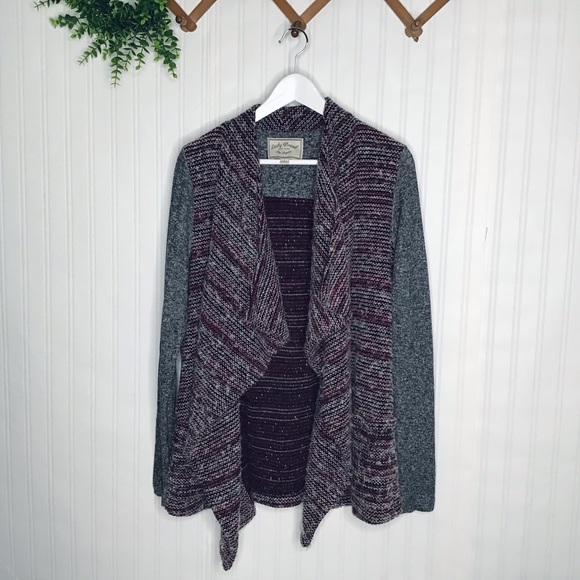 Lucky Brand gray wool blend open cascading sweater size Large - Picture 12 of 14